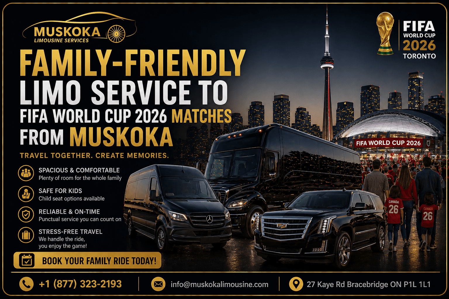 Family-Friendly Limo Service to FIFA World Cup 2026 Matches from Muskoka