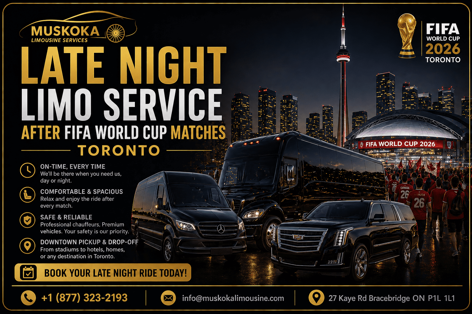 Late Night Limo Service After FIFA World Cup Matches in Toronto
