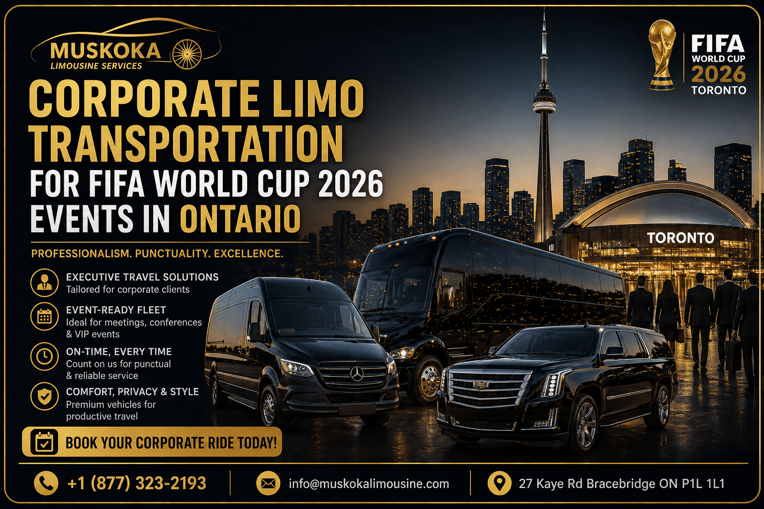 Corporate Limo Transportation for FIFA World Cup 2026 Events in Ontario