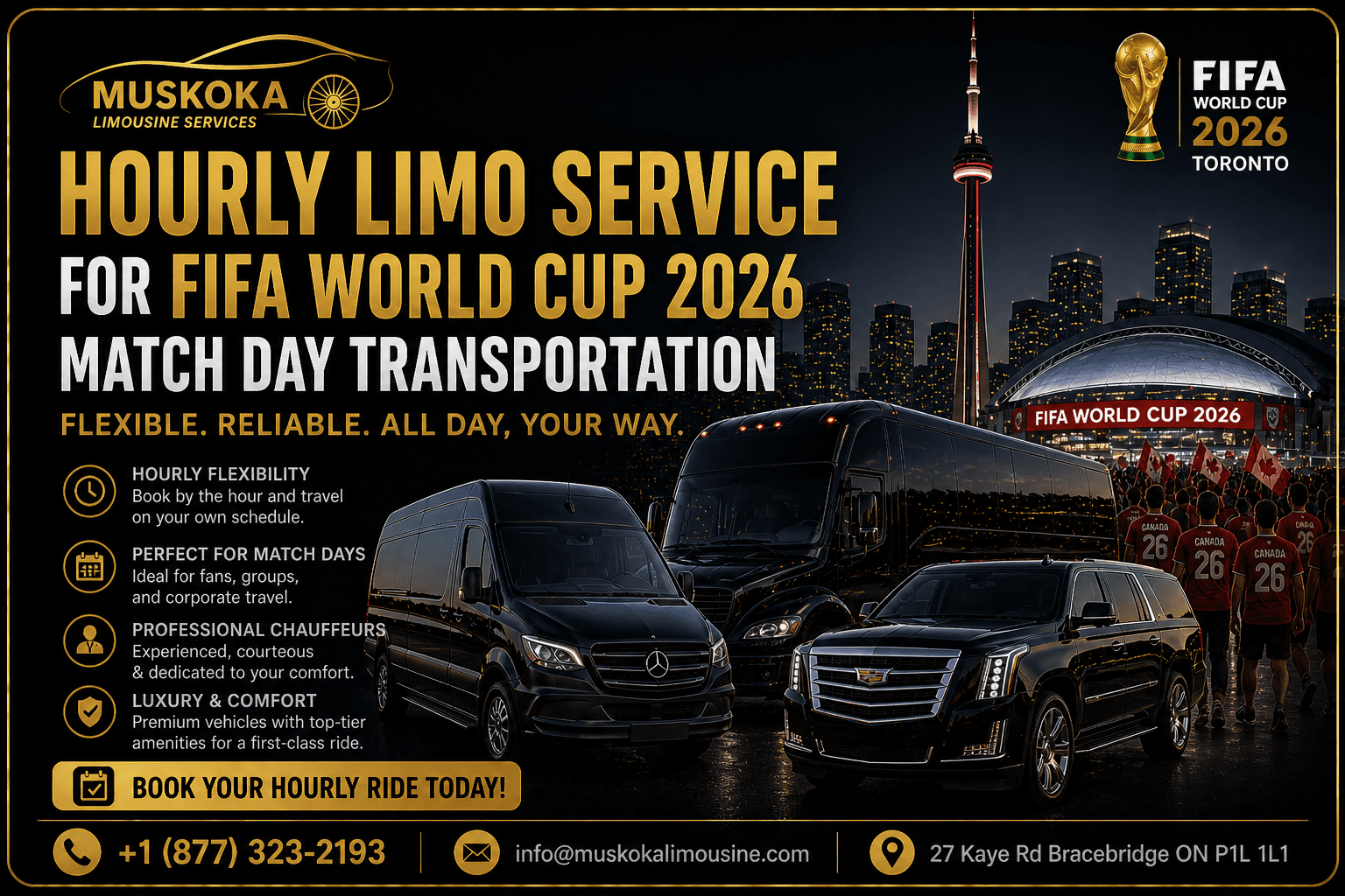 Hourly Limo Service for FIFA World Cup 2026 Match Day Transportation